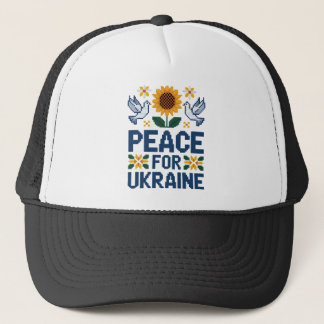 Frieden für die Ukraine Pixel Folkart Truckerkappe
