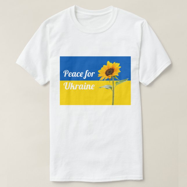 Frieden für die Ukraine Sonnenblumen-Flagge Gelb & T-Shirt (Design vorne)