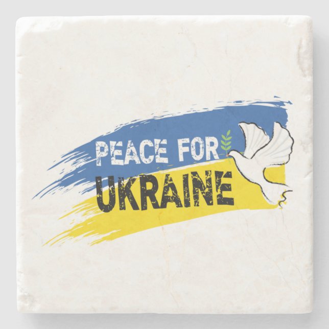 Frieden für die Ukraine Steinuntersetzer (Vorderseite)