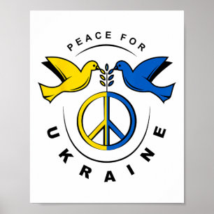 Frieden Für Die Ukraine Taube Ukraine-Flagge Ich S Poster