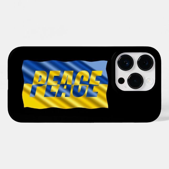 FRIEDEN für die Ukraine über ukrainische Flagge Case-Mate iPhone 14 Pro Hülle (Rückseite (Horizontal))