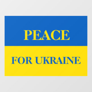 Frieden für die Ukraine. Ukrainische Flagge.  Fensteraufkleber