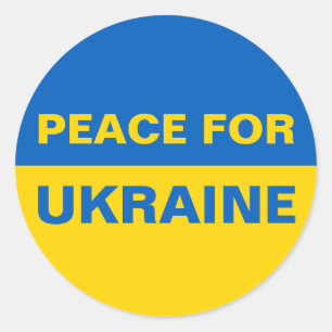 Frieden für die Ukraine - ukrainische Flagge Runder Aufkleber