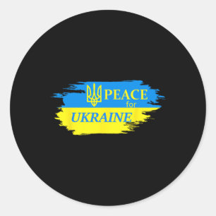 Frieden Für Die Ukraine Ukrainische Flagge Ukraine Runder Aufkleber