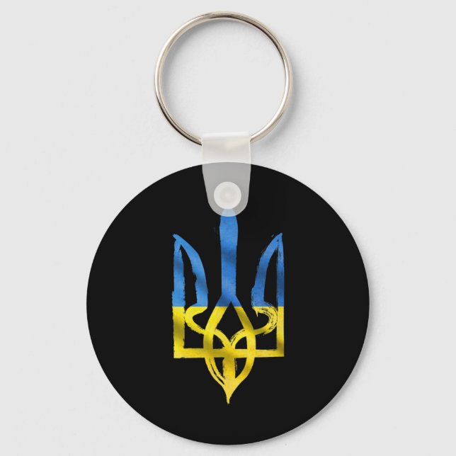 Frieden für die Ukraine Vintage Unterstützung für  Schlüsselanhänger (Vorderseite)