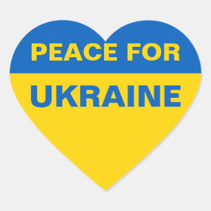 Frieden für die ukrainische Flagge Herz-Aufkleber