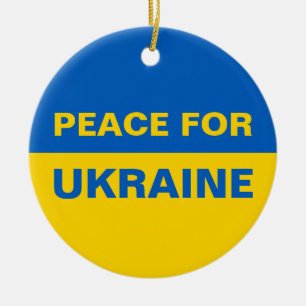 Frieden für die ukrainische Flagge Keramik Ornament