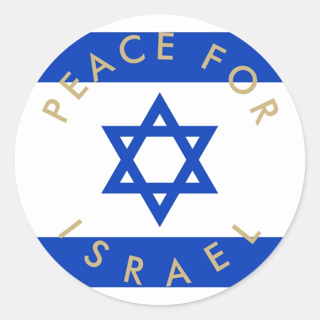 Frieden für Israel Flaggenbenutzertext Runder Aufkleber (Vorderseite)