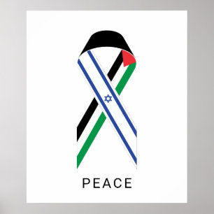 Frieden für Israel und Palästina Flaggen Streifen  Poster