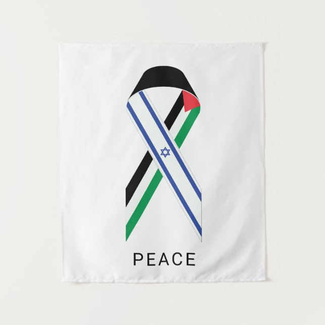 Frieden für Israel und Palästina Flaggen Streifen  Wandteppich (Vorderseite)