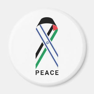Frieden für Israel und Palästina Flaggenband weiß Magnet