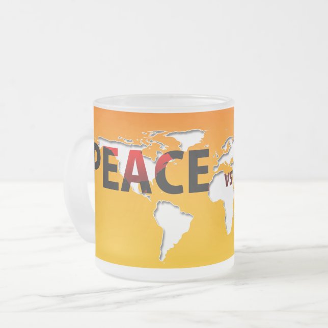 Frieden gegen Morphin-Tasse des Krieges Mattglastasse (Vorderseite Links)