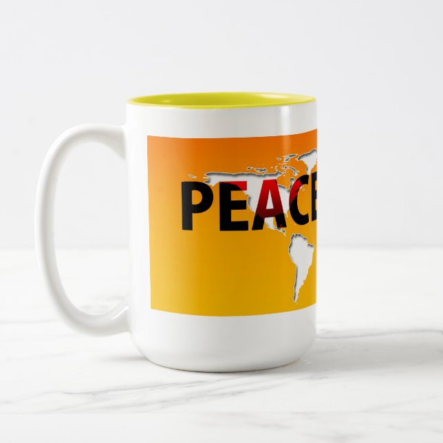 Frieden gegen Tasse und Tassen im Krieg (Links)