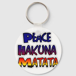 Frieden Hakuna Matata Farbverlauf Kunst Schlüsselanhänger
