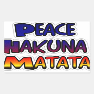 Frieden Hakuna Matata Gradient Kunst Rechteckiger Aufkleber