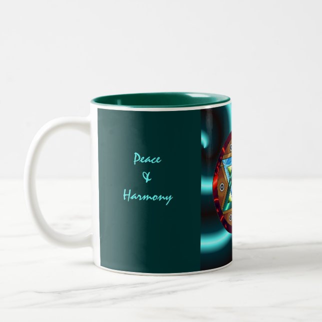 Frieden &Harmony, Cin… Zweifarbige Tasse (Links)