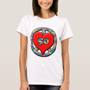 Frieden, Herz, 50 T-Shirt