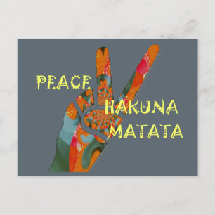 Frieden hinaus: Hakuna Matata Vibes Schild Postkarte