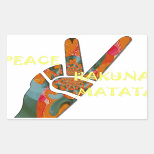 Frieden hinaus: Hakuna Matata Vibes Schild Rechteckiger Aufkleber