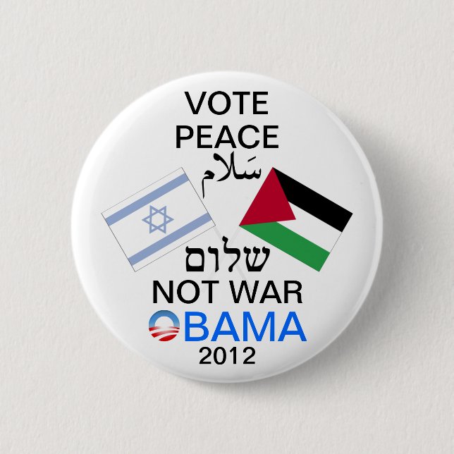 Frieden im Mittlere Ostenobama-Knopf Button (Vorderseite)