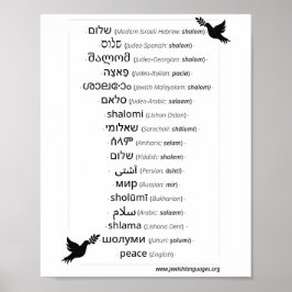 Frieden in 17 Sprachen, die von Juden Poster gespr