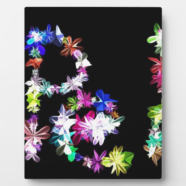 FRIEDEN IN Blume Print Fotoplatte (Vorderseite)