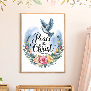 Frieden in Christus Boho Christliche Kinderzimmer  Poster