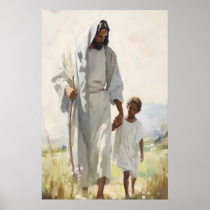 Frieden in Christus Jesus und schwarzes Kind chris Poster