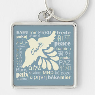 FRIEDEN in den Sprachen individuelle Name & Farbe Schlüsselanhänger