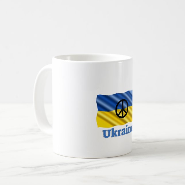 Frieden in der Ukraine - Frieden und Liebe Kaffeetasse (Vorderseite Links)