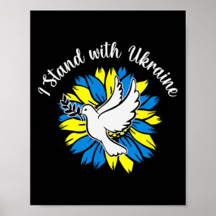 Frieden in der Ukraine Taube Sonnenblume Ukraine  Poster