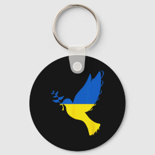 Frieden in der Ukraine Taube. Steh mit der Ukraine Schlüsselanhänger