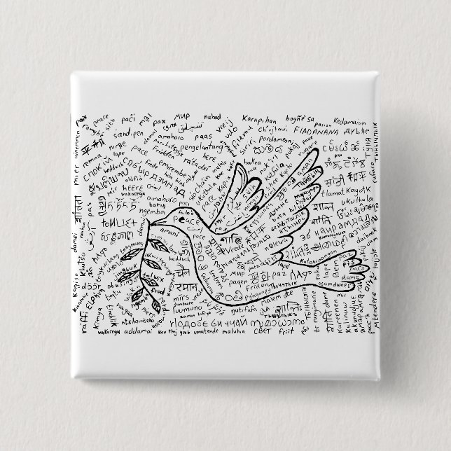 Frieden in jeder Sprache Button (Vorderseite)