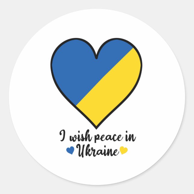 Frieden in ukrainischem Herzen Runder Aufkleber (Vorderseite)