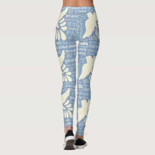 FRIEDEN in vielen Sprachkundenspezifischen Leggings
