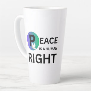 Frieden ist ein Menschenrecht   Taube und Erdsymbo Milchtasse