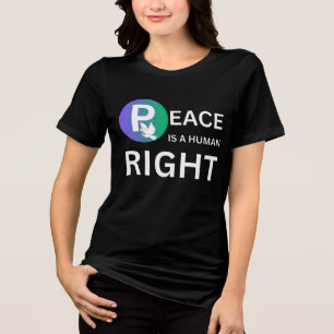 Frieden ist ein Menschenrecht Taube und Erdsymbo Tri-Blend Shirt