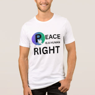 Frieden ist ein Menschenrecht   Taube und Erdsymbo Tri-Blend Shirt