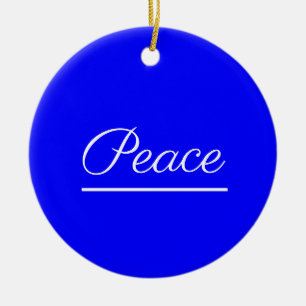 Frieden ist gut: Blau Keramik Ornament