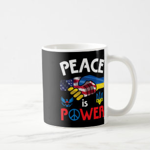 Frieden Ist Macht Handshake USA Ukraine Einheit Zu Kaffeetasse