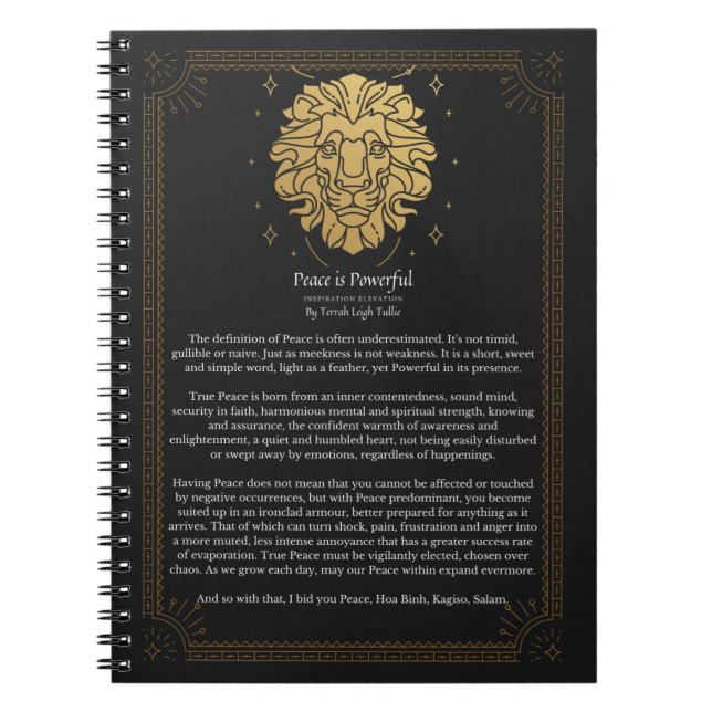 Frieden ist mächtig notizblock (Vorderseite)