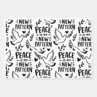 Frieden ist mein neues Muster | Inspirierendes Tau Geschenkpapier Set