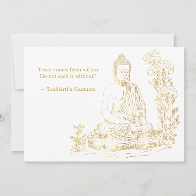 Frieden kommt aus Buddha Einladung (Vorderseite)