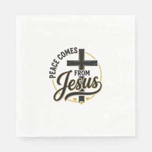 Frieden kommt von Jesus Christliches Kreuz-Shirt Serviette
