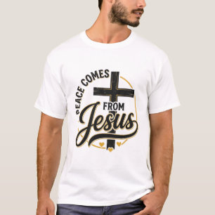 Frieden kommt von Jesus Christliches Kreuz-Shirt T-Shirt