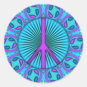 Frieden ~ Leaf Runder Aufkleber