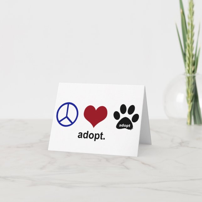 Frieden, Liebe, Adoptier Karte (Vorderseite)
