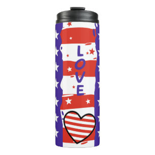 Frieden, Liebe, Amerika Thermosbecher