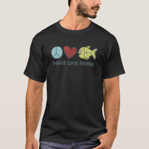 Frieden Liebe Angeln Cool Angler Desi T-Shirt