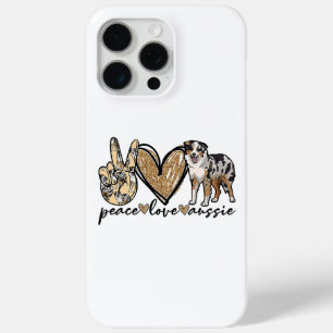 Frieden, Liebe, Aussie, australischer Schäferhund, Case-Mate iPhone Hülle